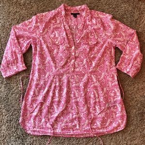 Tommy Hilfiger Pink Paisley Blouse 3/4 Sleeves